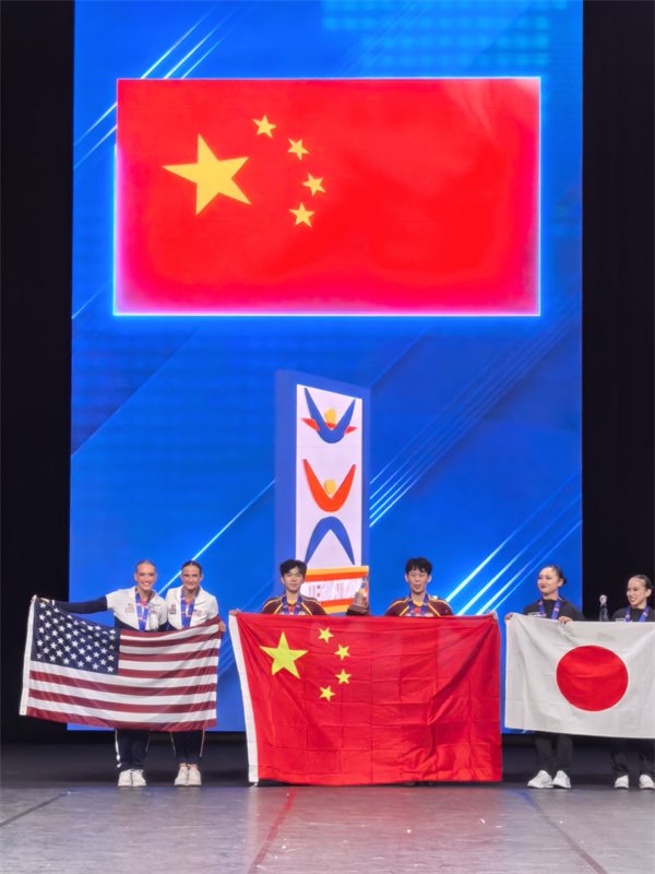 中国啦啦操队世锦赛创佳绩 中美青少年开展友好互动