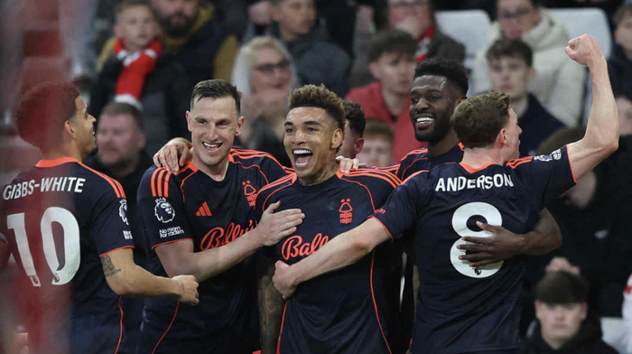 英超｜诺丁汉森林5-0桑德兰，领先降级区8分，伍德、怀特、热苏斯破门