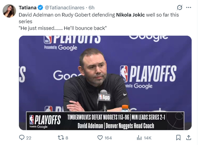 约基奇场边神情落寞！连吞3耻辱后主动担责 阿德尔曼：他会崛起的_约基奇场边神情落寞！连吞3耻辱后主动担责 阿德尔曼：他会崛起的_